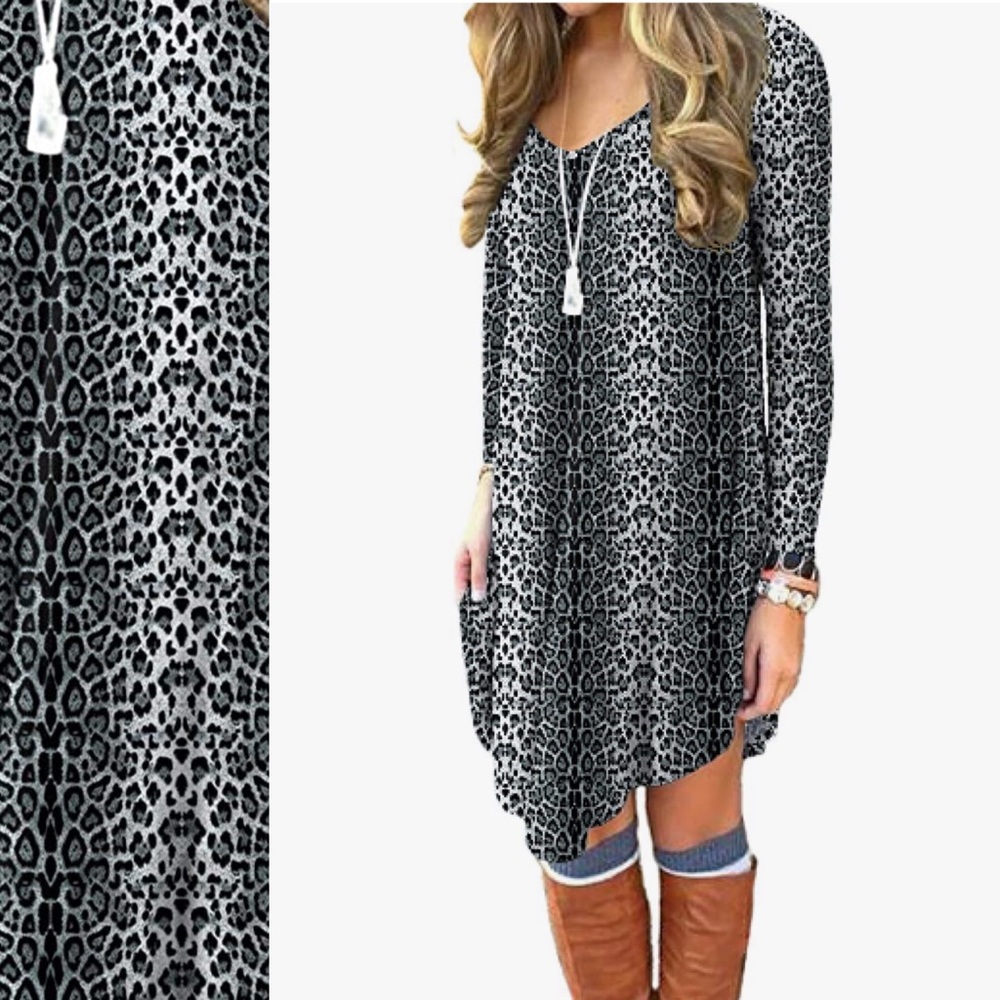 Leopard Print Tshirt Dress